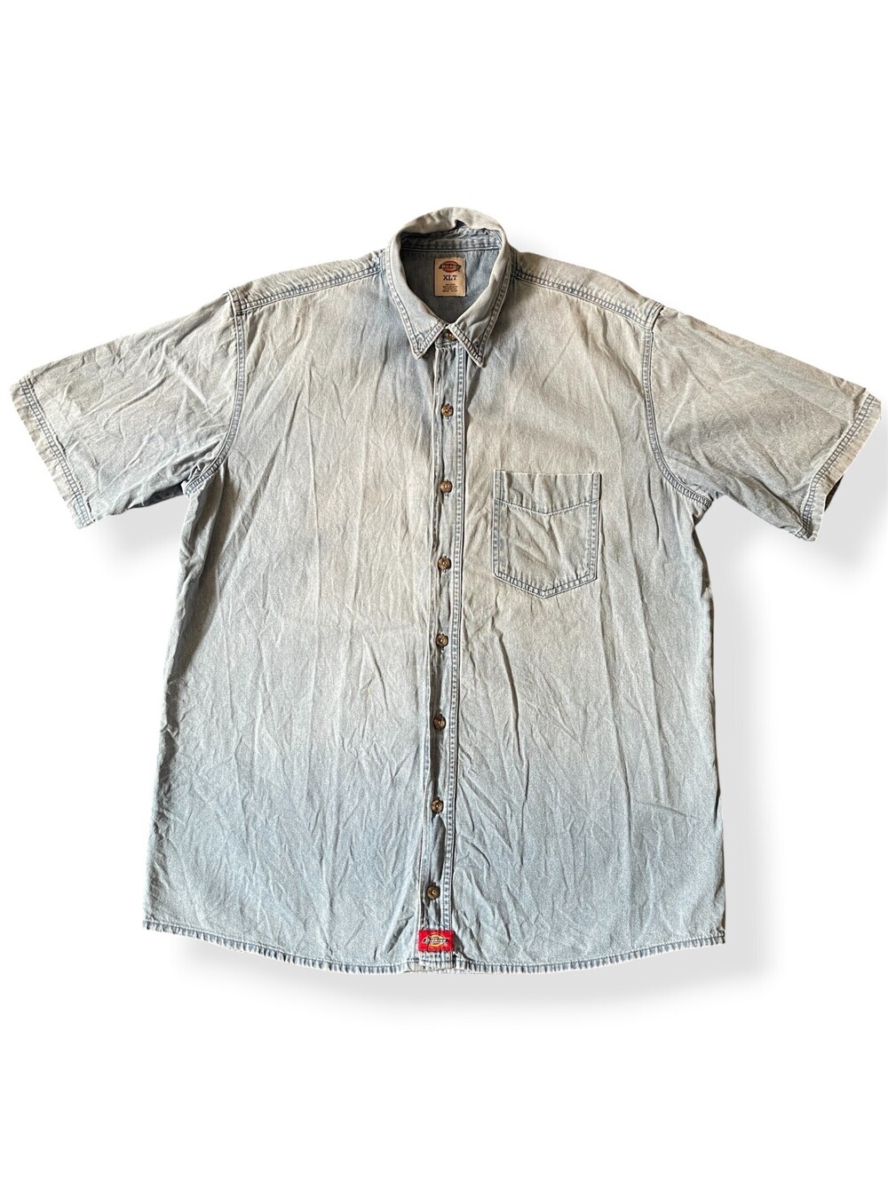 Vintage 90s Dickies Workwear Denim Button-Up Short Sleeve Shirt Mens XL